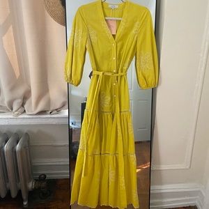 NWT Pearl by Lele Rose yellow dress with flowers
